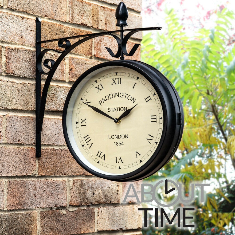 27cm outdoor garden paddington station wall clock outside
