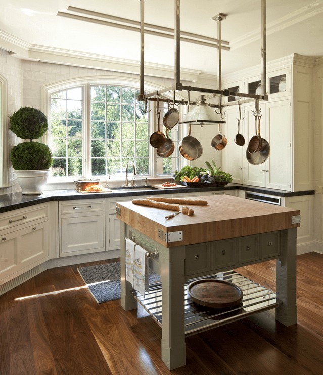 40 kitchens with hanging pot racks pictures 4