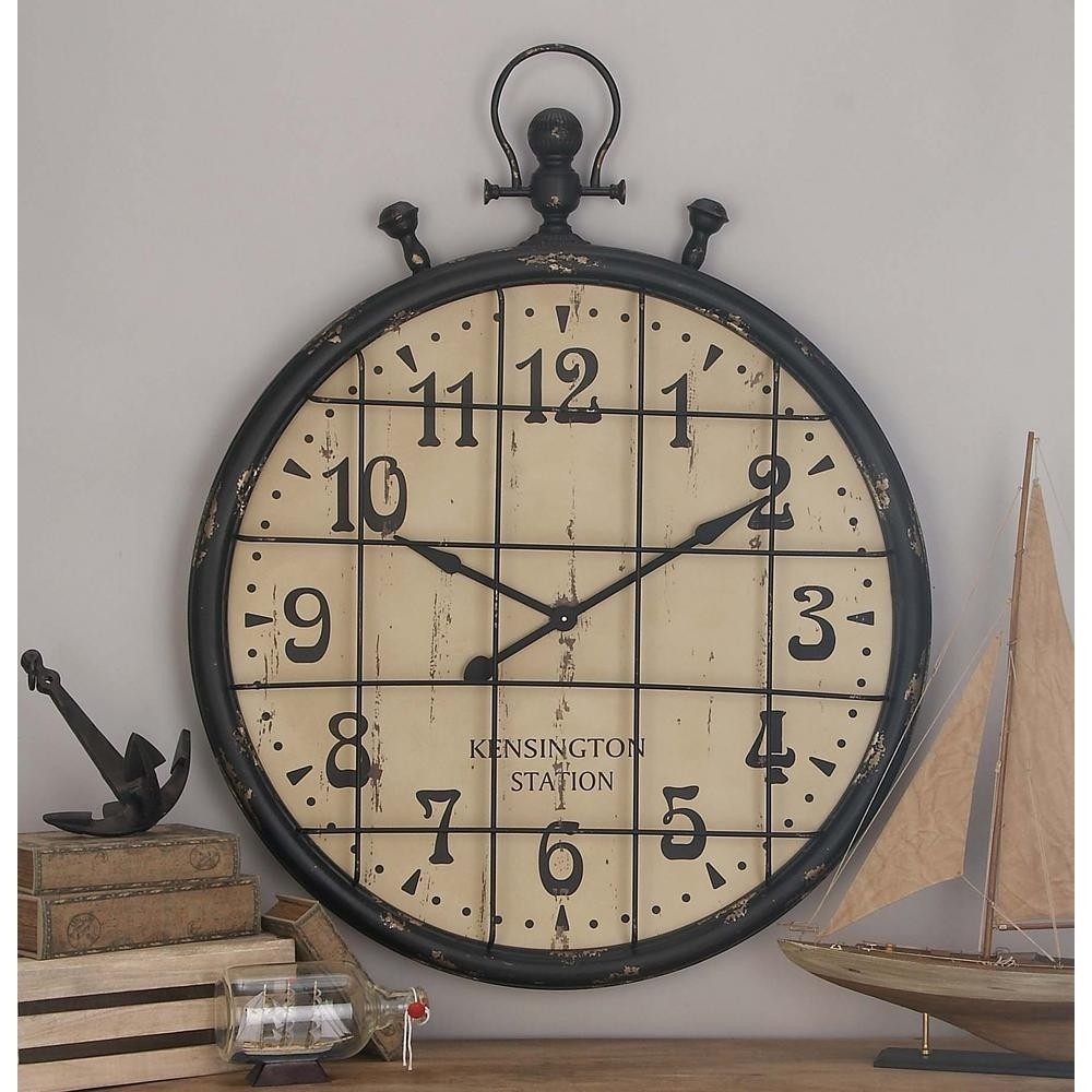 50 in x 39 in classic train station wall clock