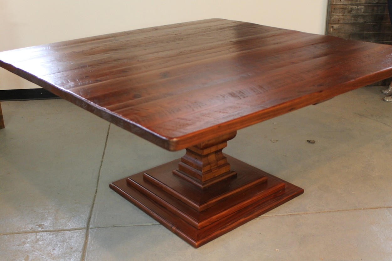62in square dining table with venetian pedestal 1