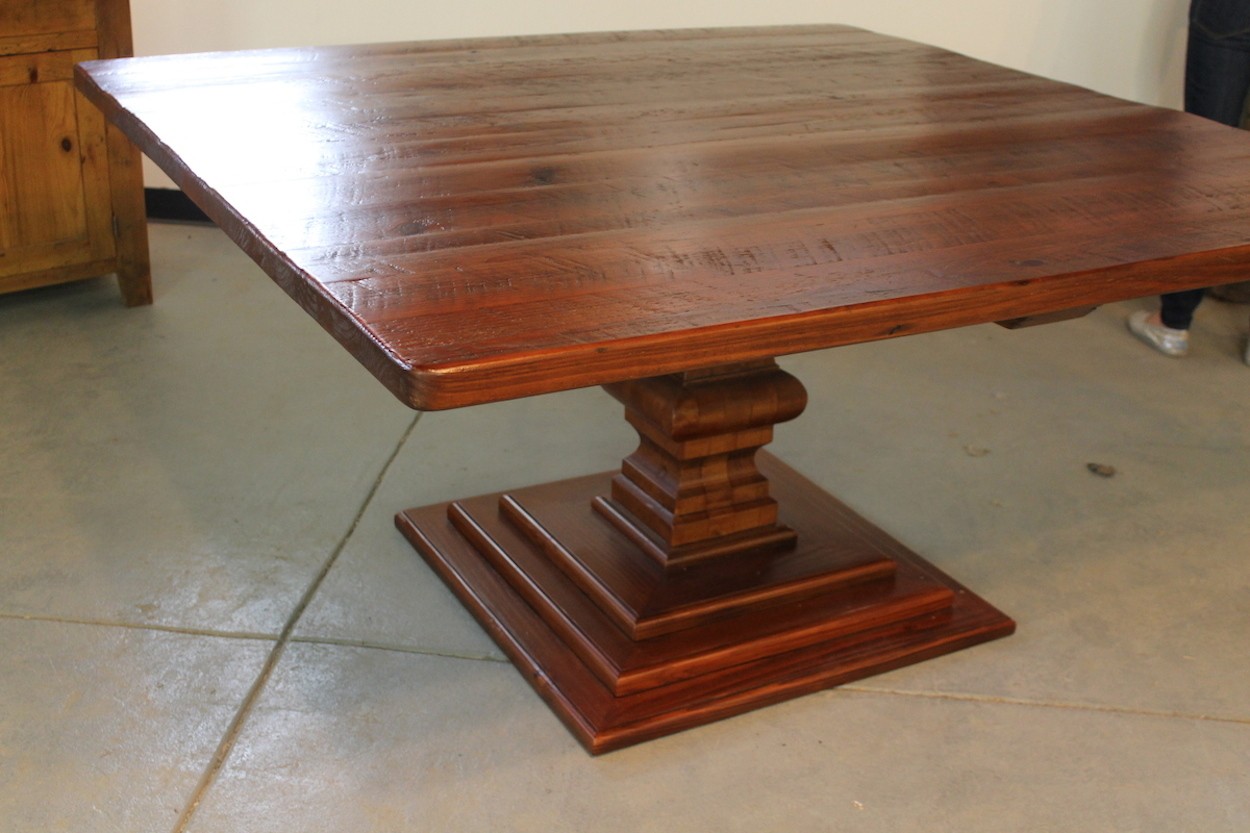 62in square dining table with venetian pedestal