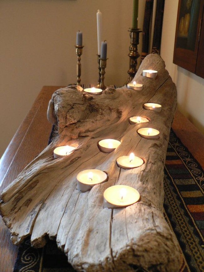 8 easy diy wood candle holders for some rustic warmth