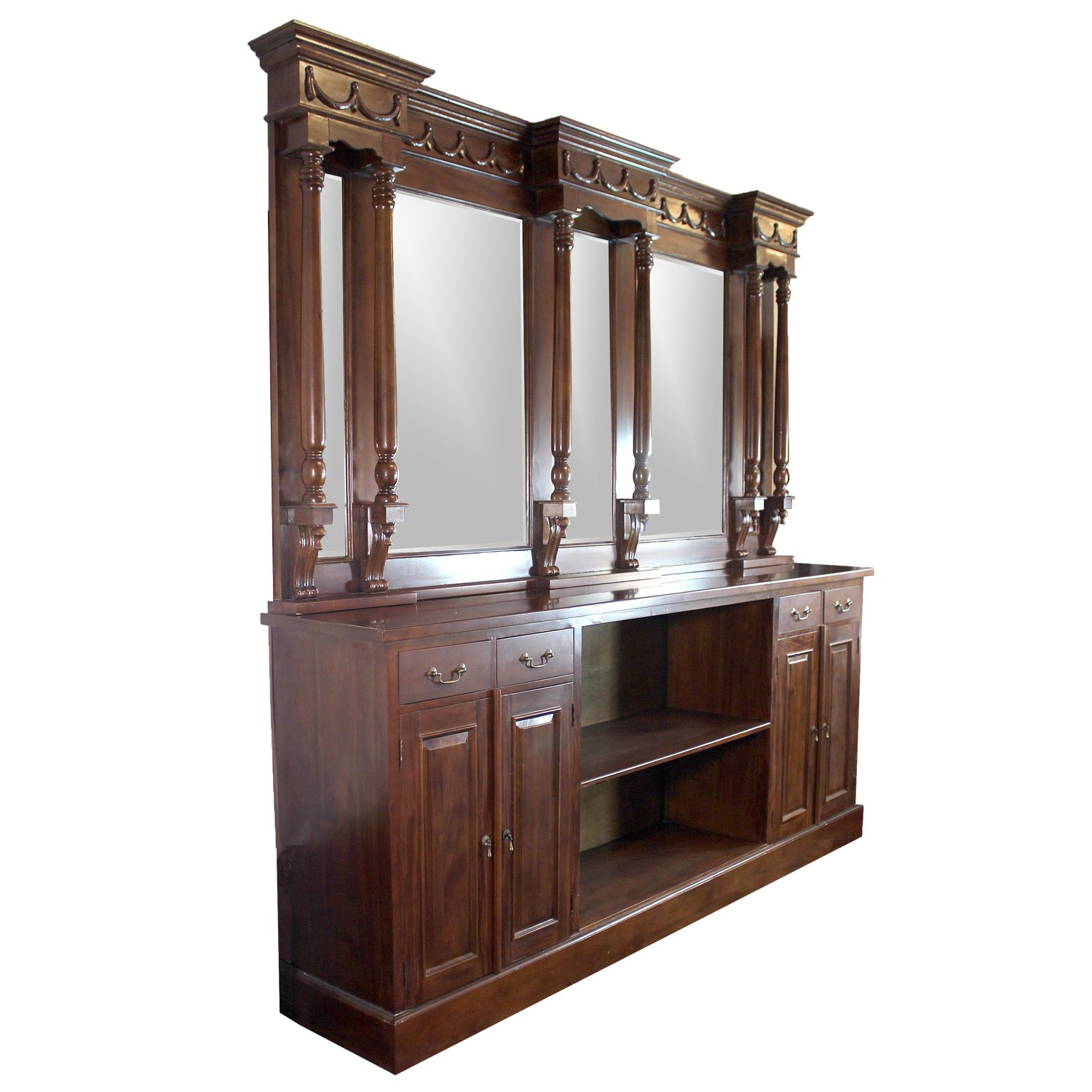 8 mahogany victorian back bar furniture antique replica