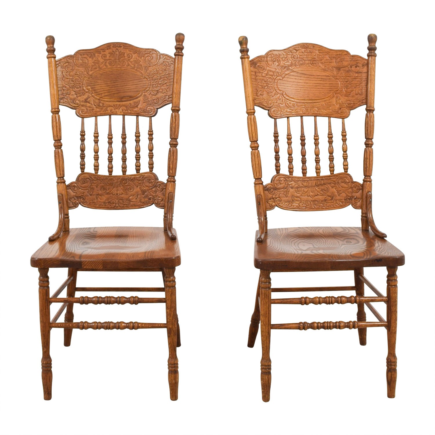 90 off antique floral carved wood chairs chairs