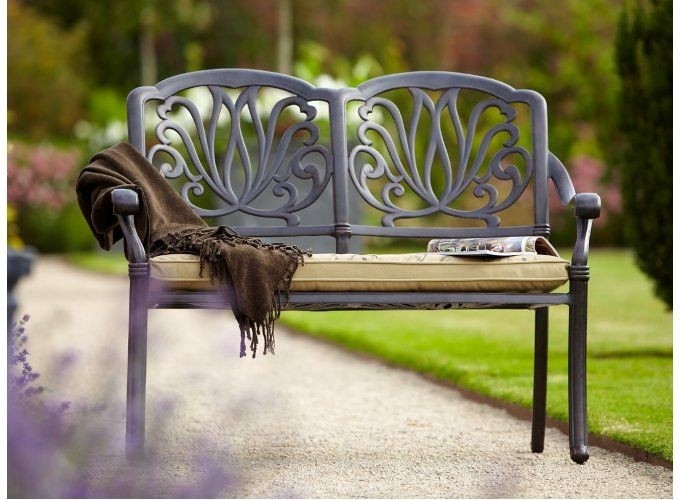 Amalfi 2 seat garden bench bronze free cushion garden