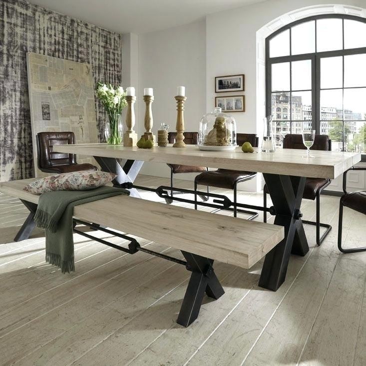 Amazing distressed white wood dining table and dining room