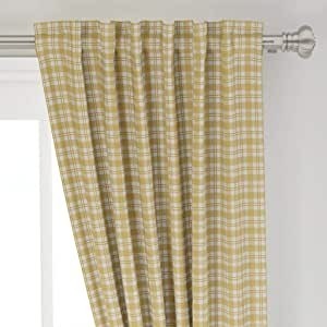 Amazon com roostery curtain panel maize yellow plaid