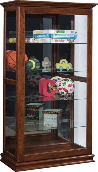 Amish large sliding door curio display case