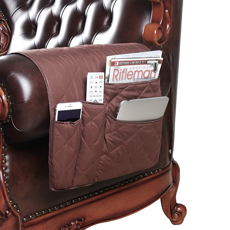 Anti slip armrest caddy pocket organizer for sofa couch
