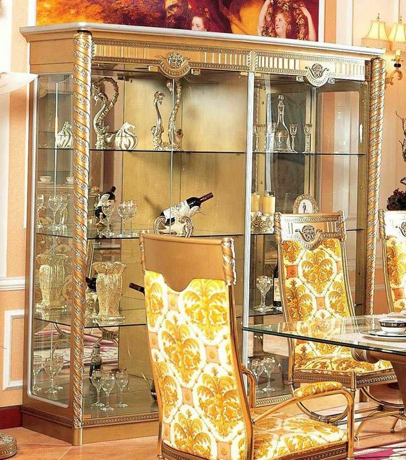 Antiqued gold glass 4 door curio cabinet ebay