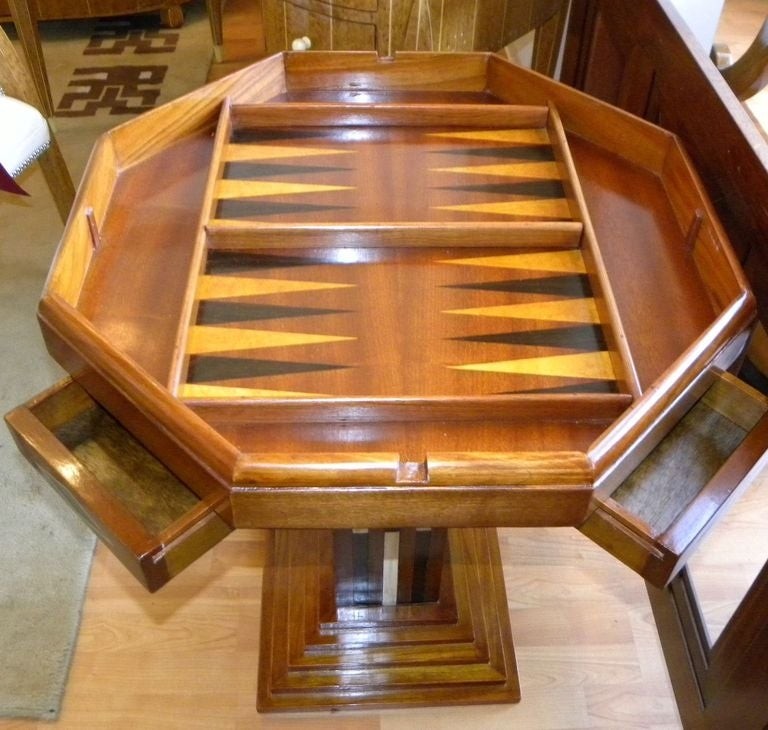 Art deco game table chess checkers backgammon for sale at
