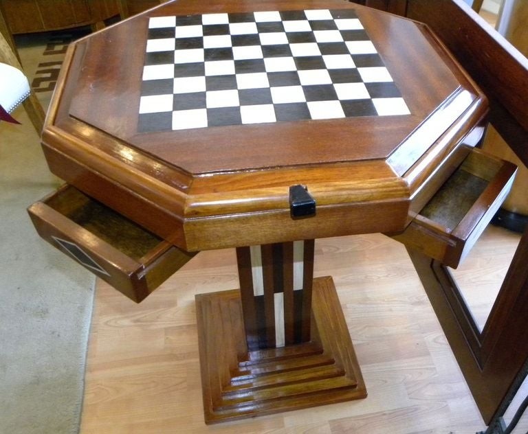Art deco game table chess checkers backgammon for sale at