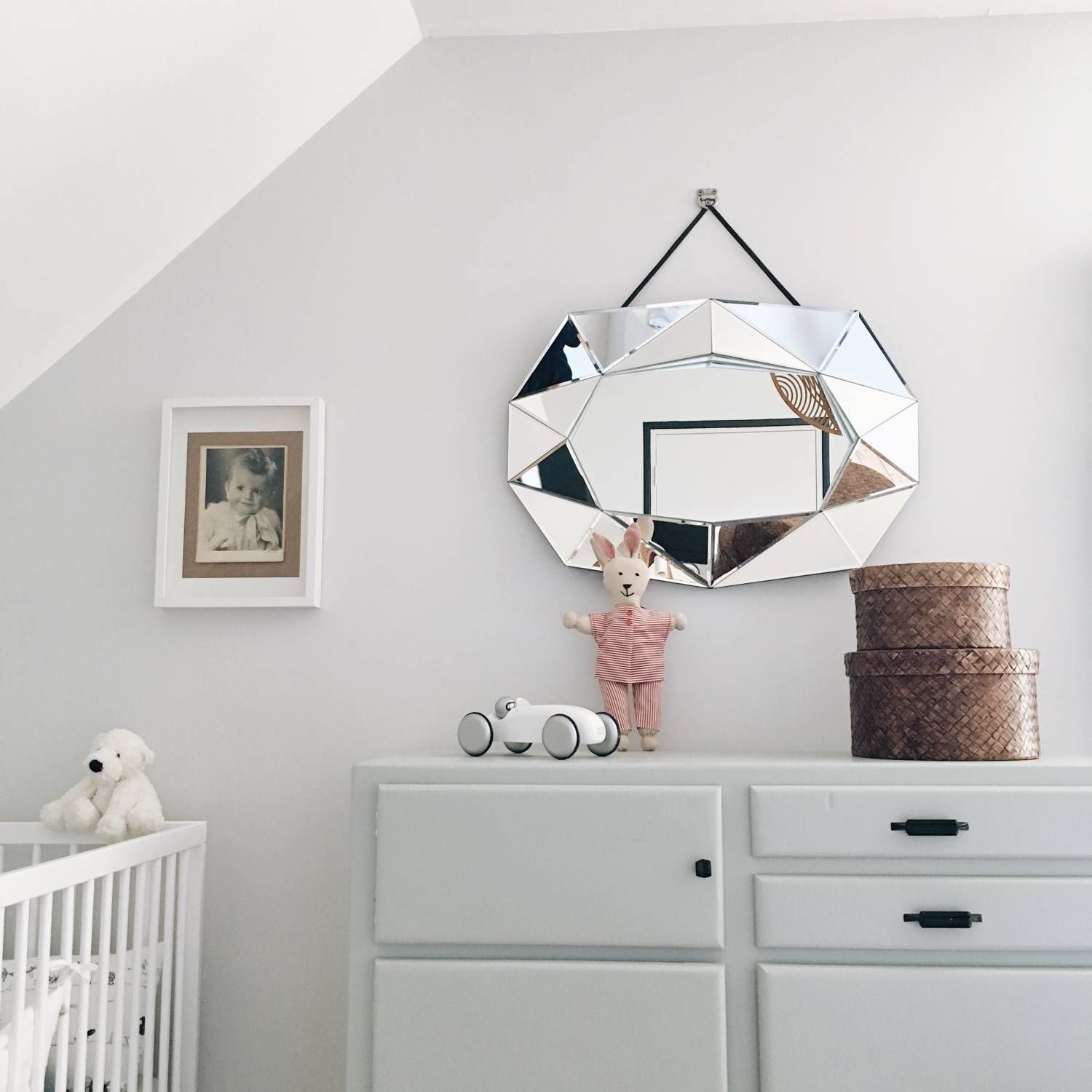 Baby room diamond mirror by reflections copenhagen