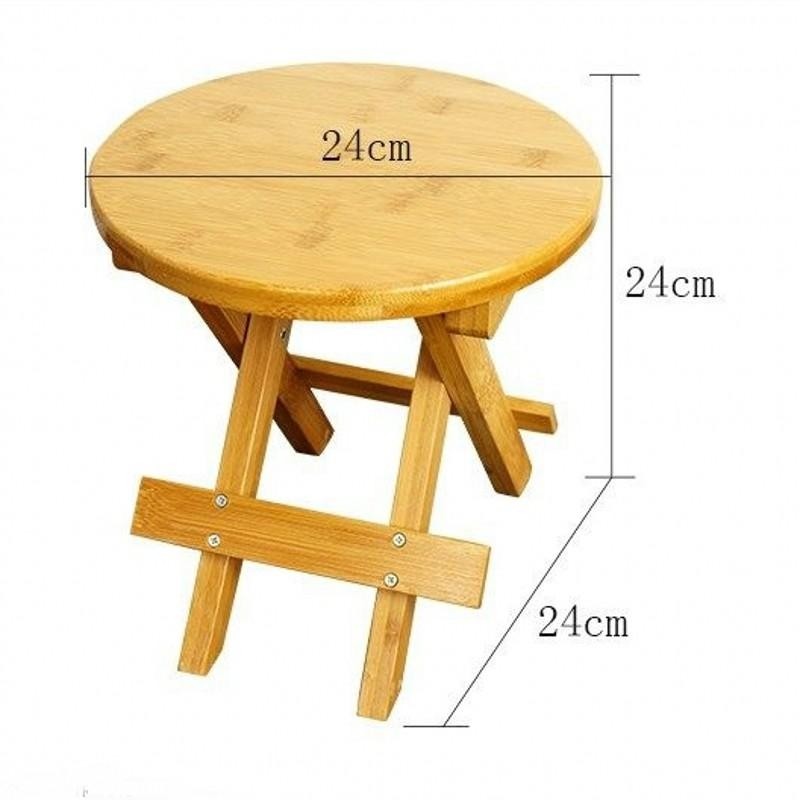 Bamboo made small bench portable fishing stool wood 3