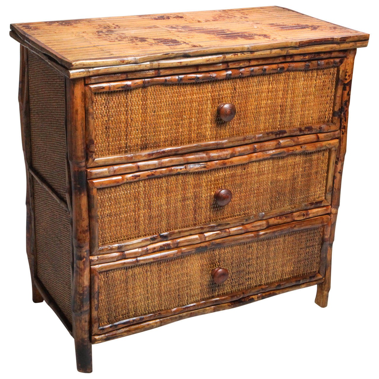 Bamboo rattan chest at 1stdibs