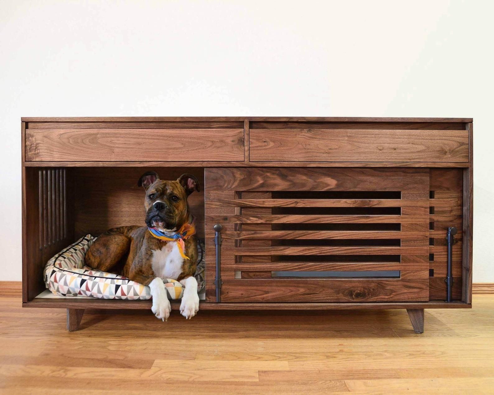 Beautiful solid wood dog crate double dog crate pet crate