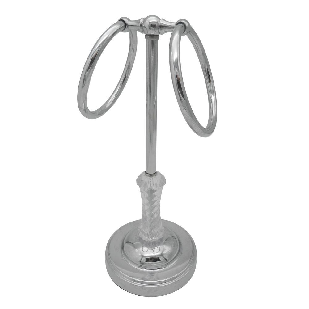 Broadway bath counter top towel ring holder in chrome