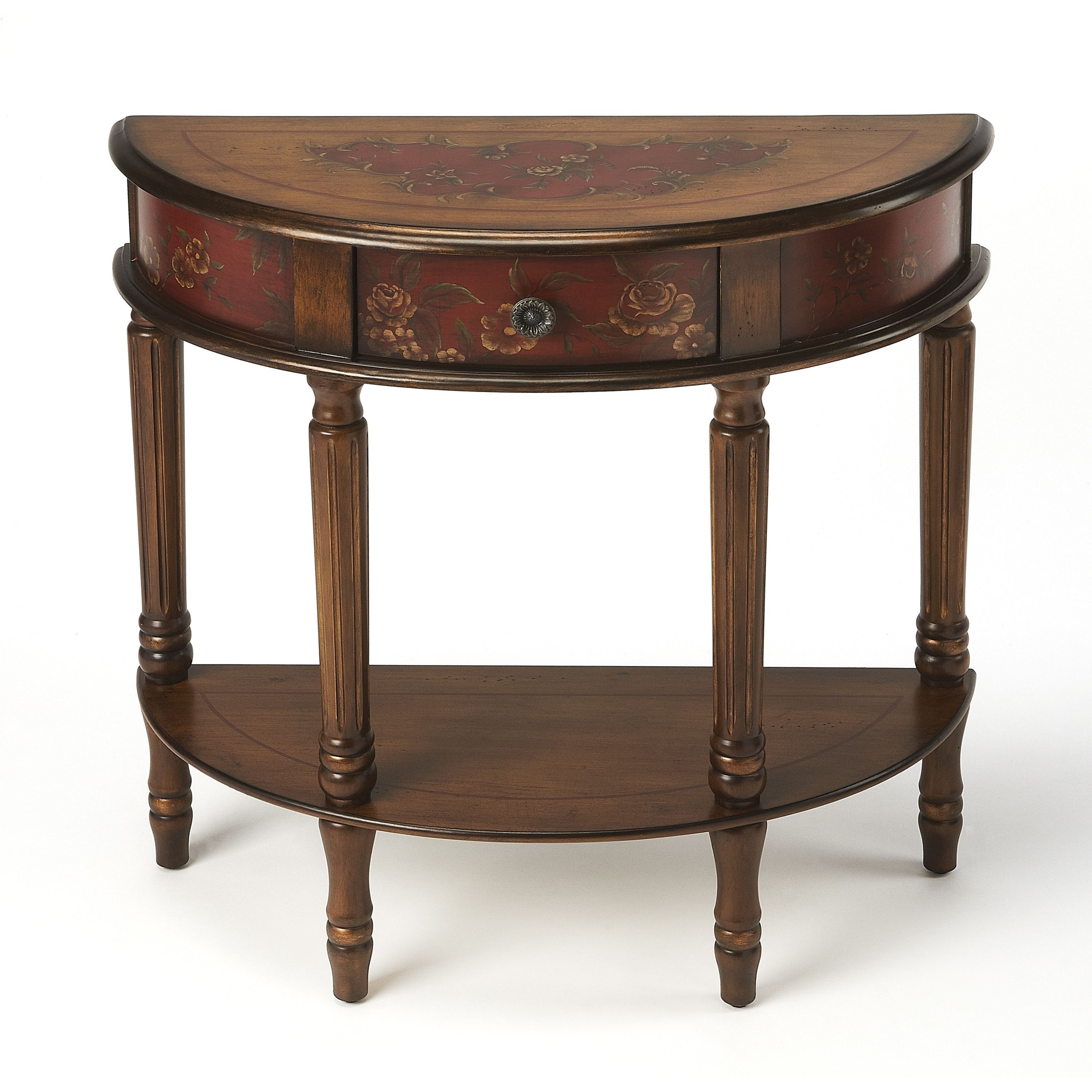 Butler mozart red hand painted console table