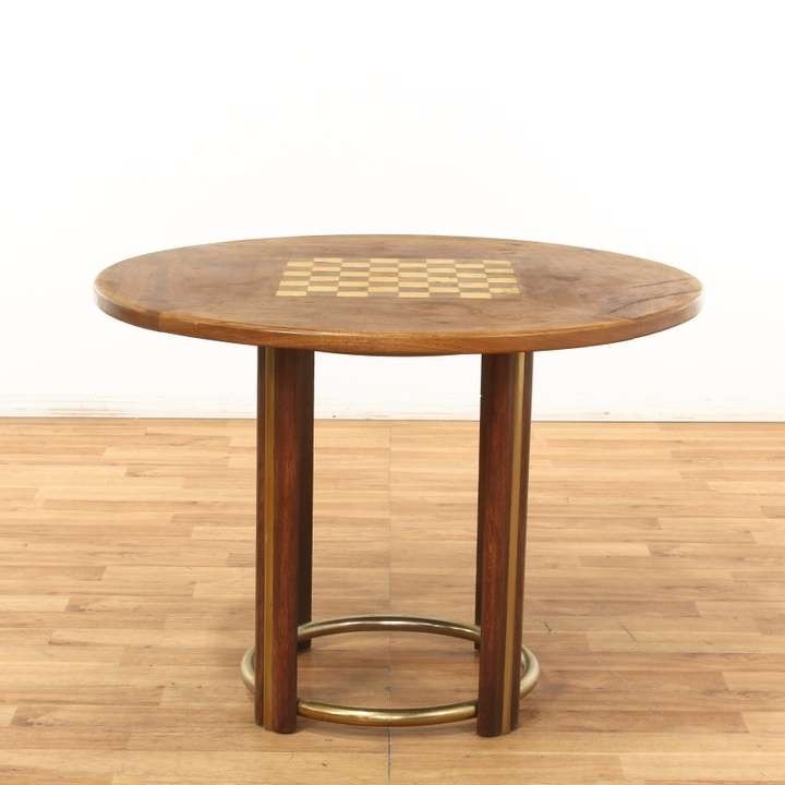 Checkers chess contemporary round dining game table
