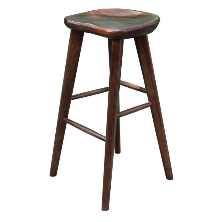 China low price modern restaurant solid wooden bar stools