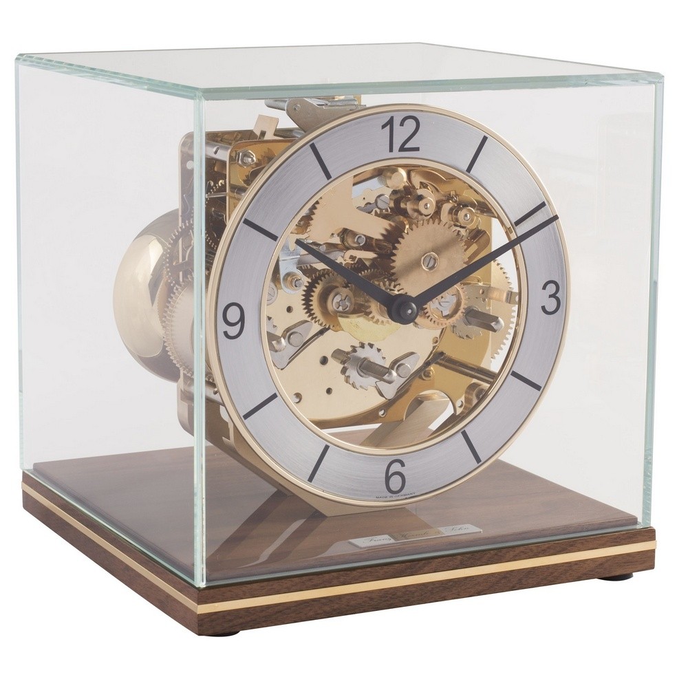 Clark minimalistic modern mantel clock walnut hermle