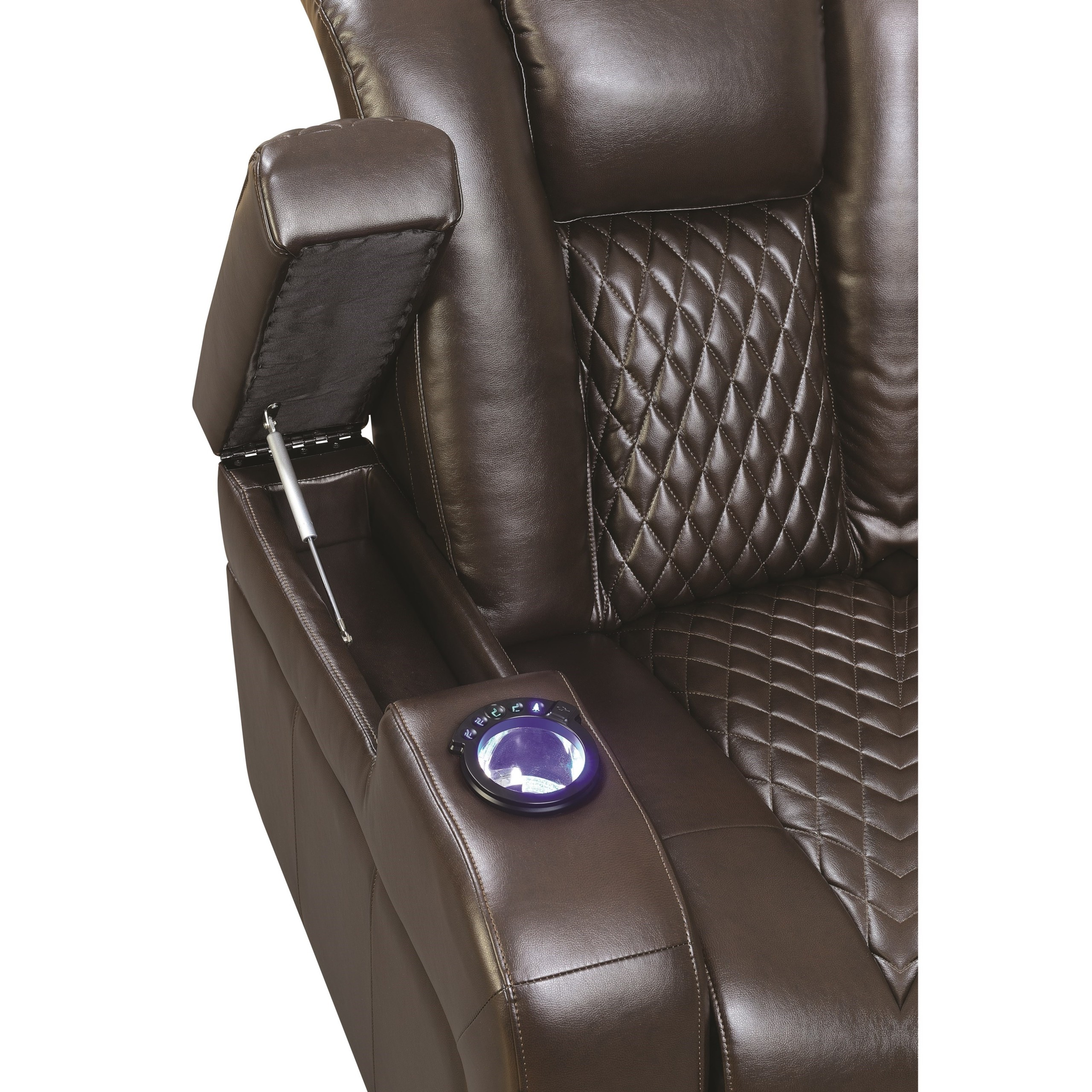 Coaster delangelo casual power reclining love seat with 2