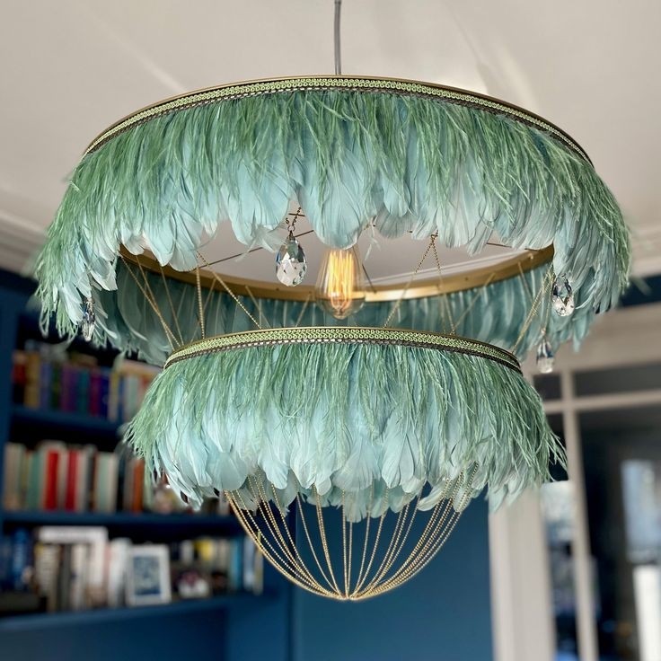 Contemporary feather light shades hand made in london