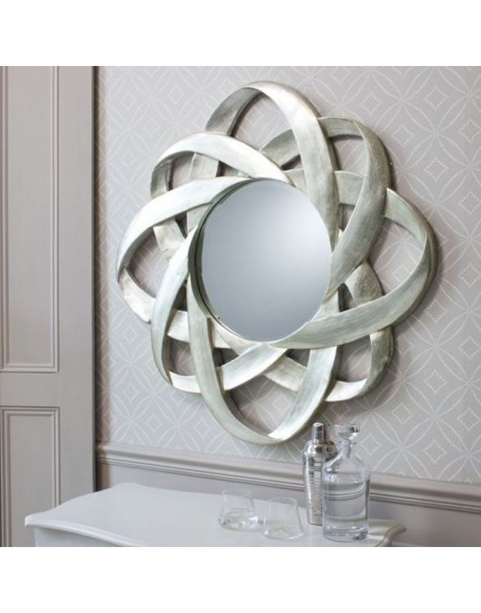 Contemporary wall mirror constellation decorative silver