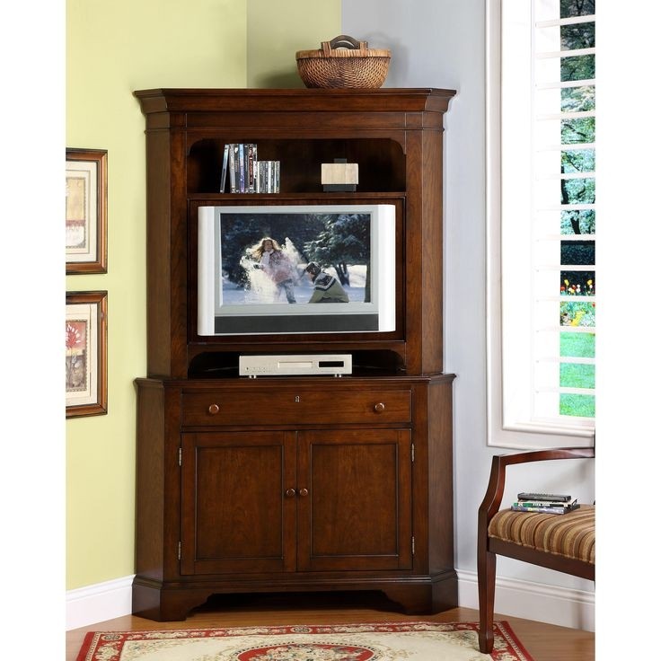 Corner tv entertainment center with hutch woodworking 1