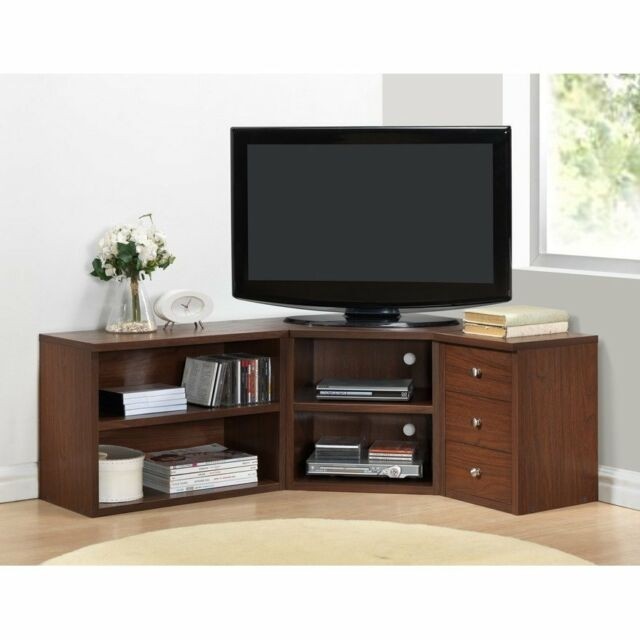Corner tv stand wood flat screen entertainment center 3