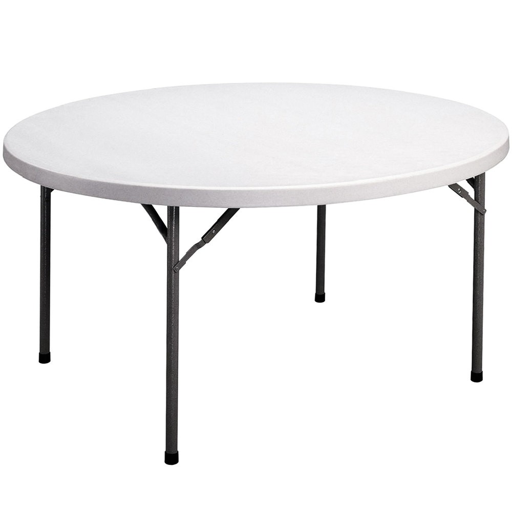 Correll round folding table 60 plastic granite gray fs60r