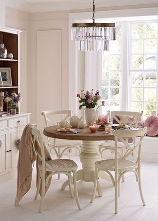 White Distressed Dining Table - Foter