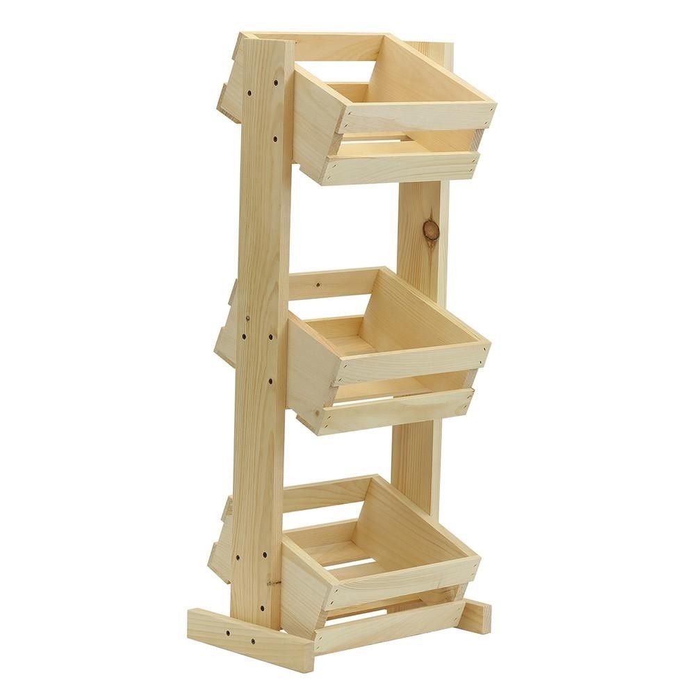 Crates pallet small tiered wood stand unfinished 69019