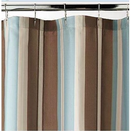 Croft barrow lincoln stripe fabric shower curtain blue