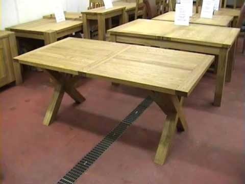 Cross x leg extending oak dining tables youtube