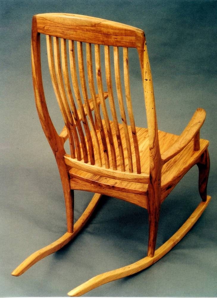 Custom handmade rocking chair in texas pecan
