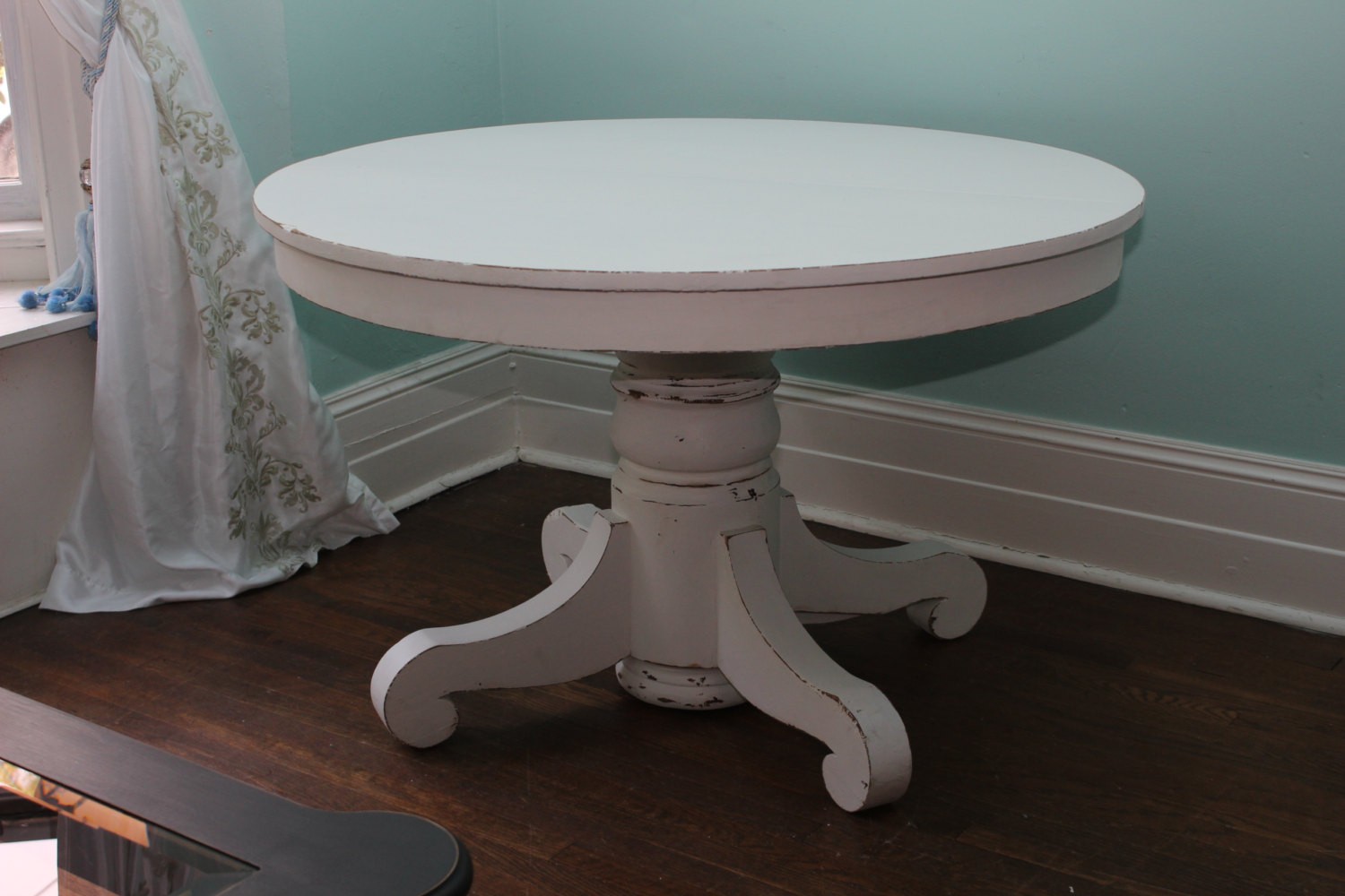Custom order antique dining table white distressed shabby chic