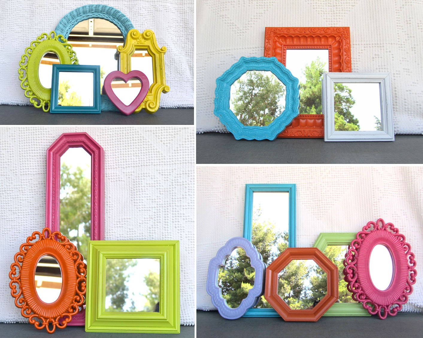 Custom upcycled mirrors playroom kids room dorm collection of