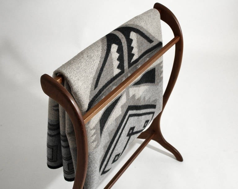 Danish modern teak quilt holder or blanket rack at 1stdibs