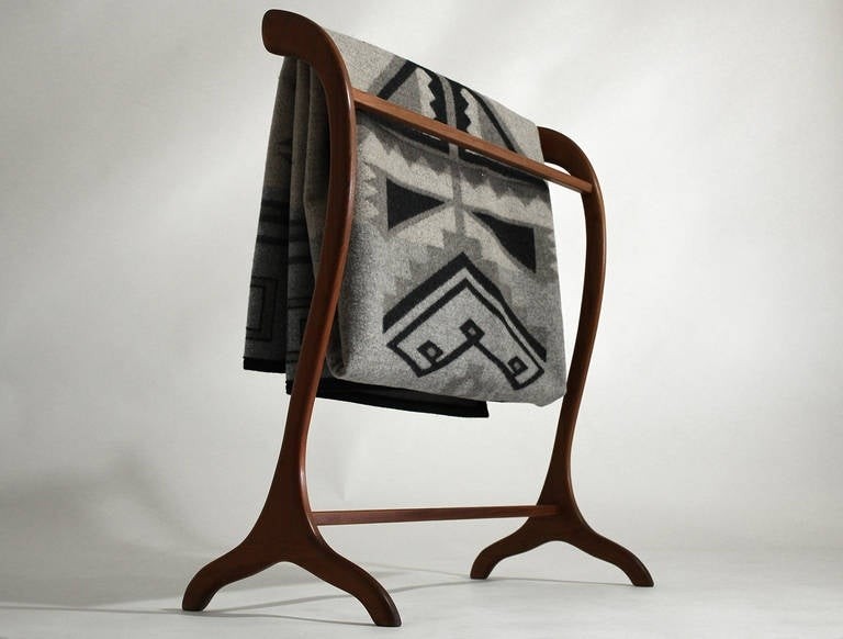 Danish modern teak quilt holder or blanket rack at 1stdibs