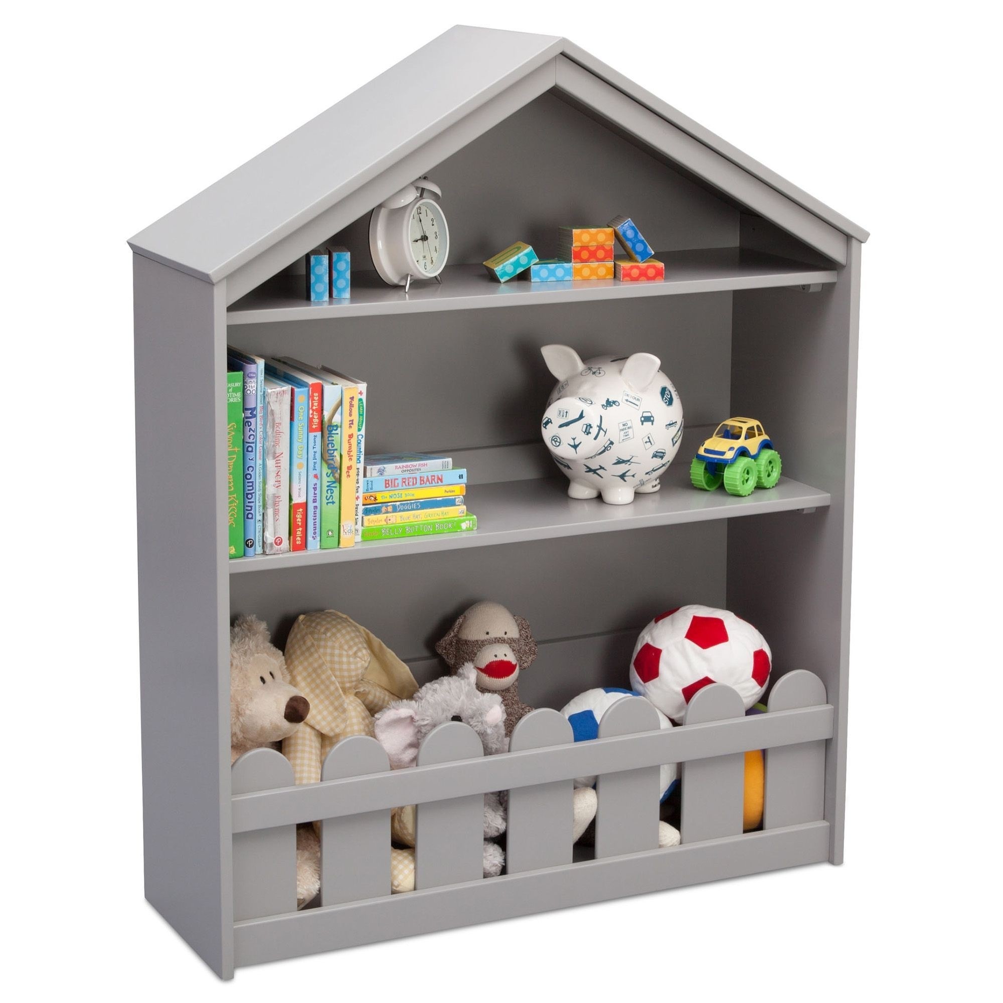 Delta children serta happy home storage bookcase gray in