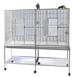 Double flight bird cage with divider 64 2
