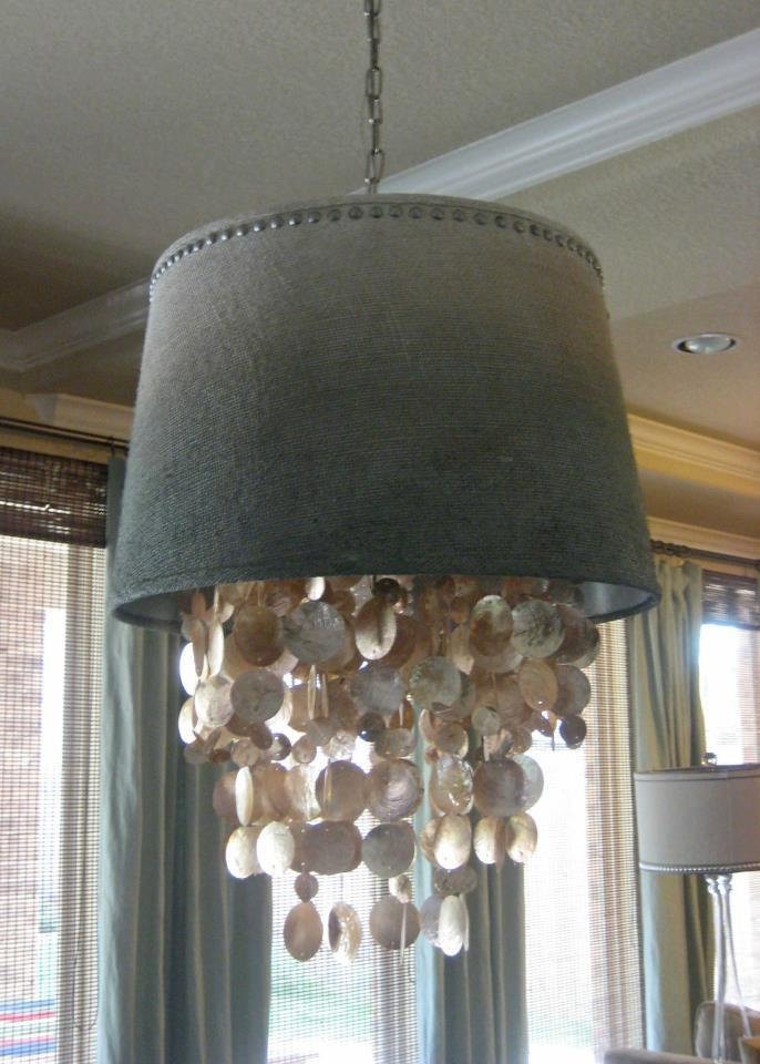 Dripping capiz shell chandelier shade custom by