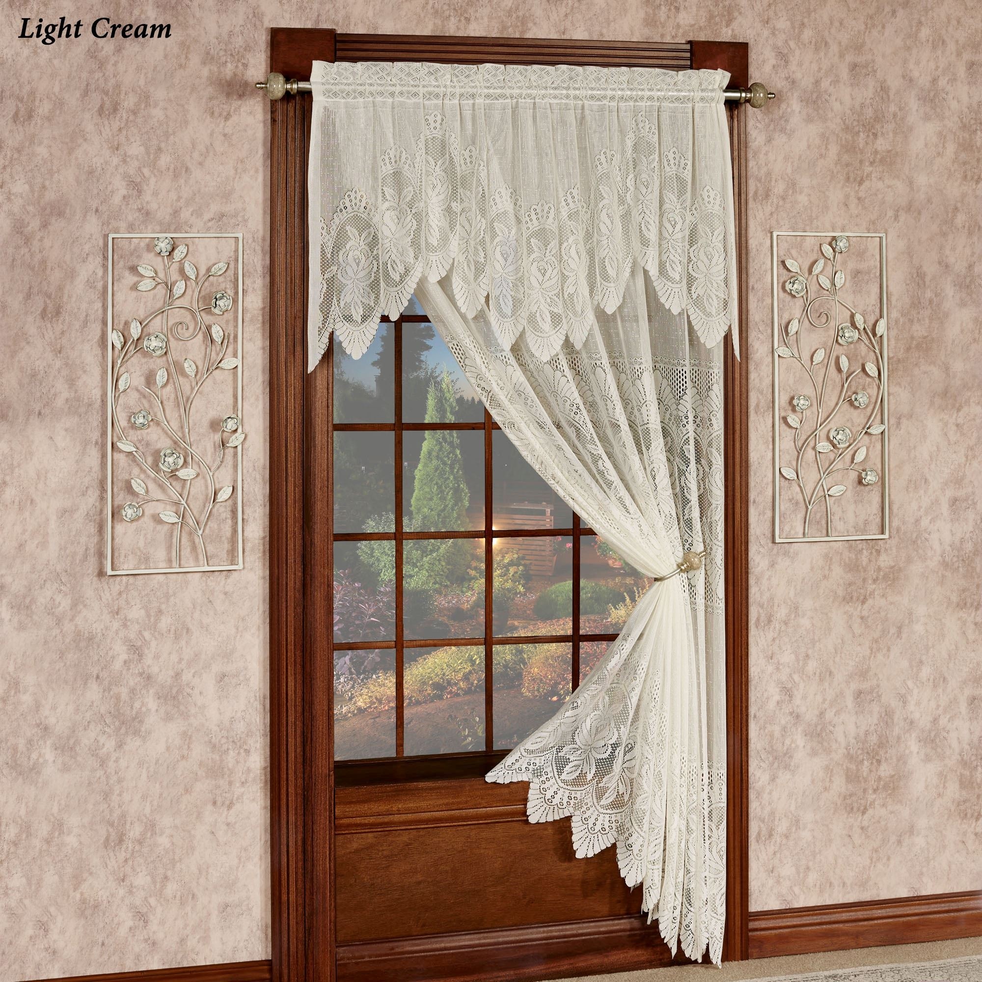 Easy style adelina lace curtain panel with attached valance 2