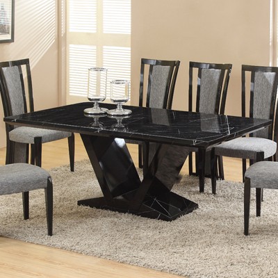 Edison black marble dining table robson furniture