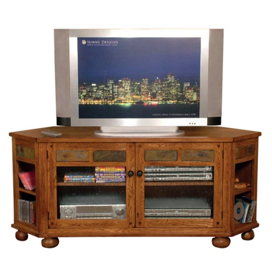 Entertainment centers 64 wood corner tv console hutch 1