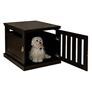 Espresso furniture style decorative dog crate 1