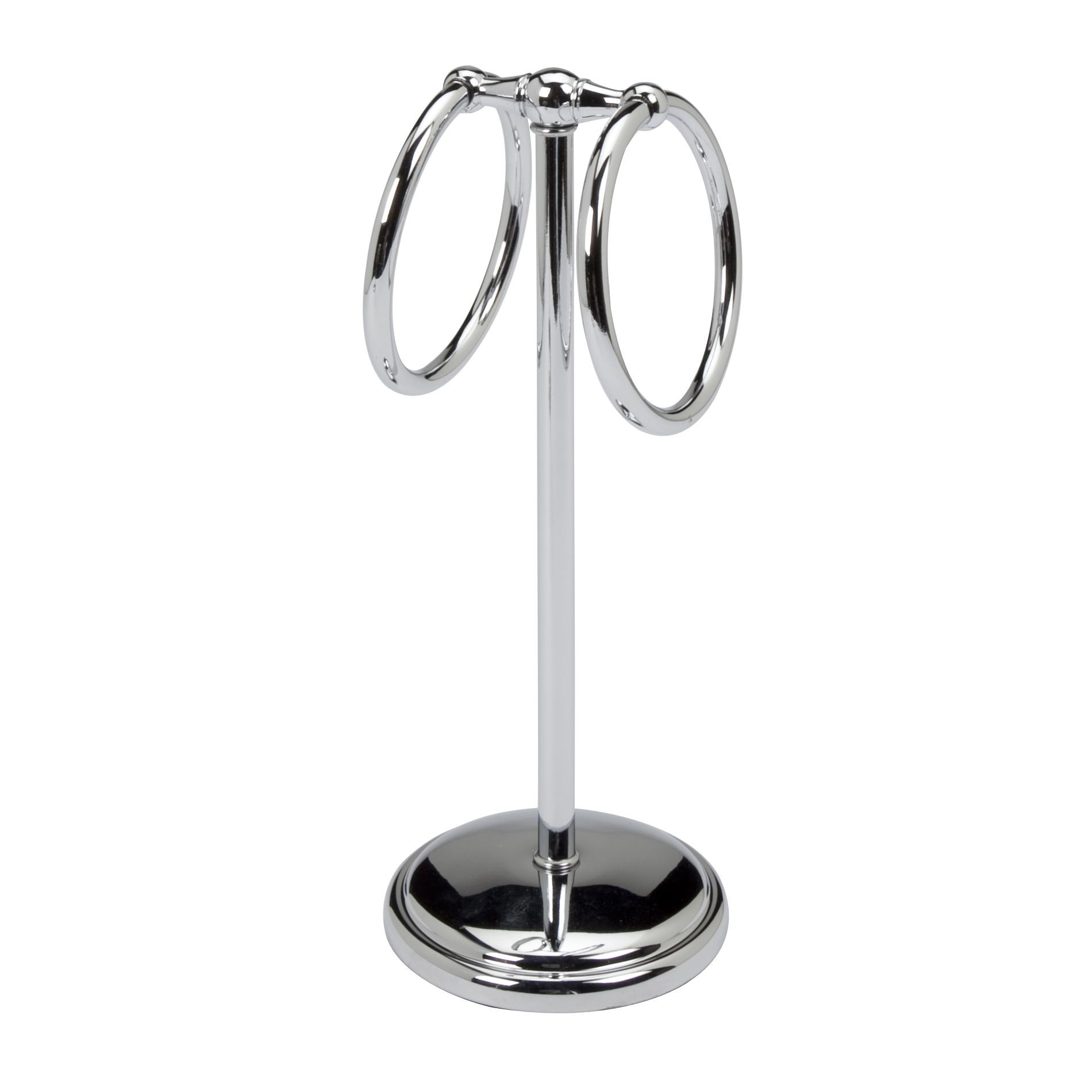 Essential home double ring guest towel stand chrome finish