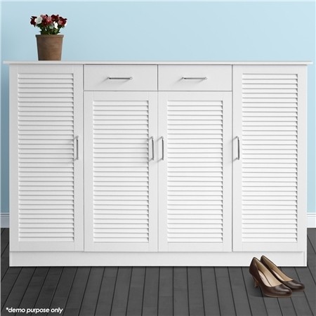 Extra large white wooden shoe cabinet 40 pairs crazy sales