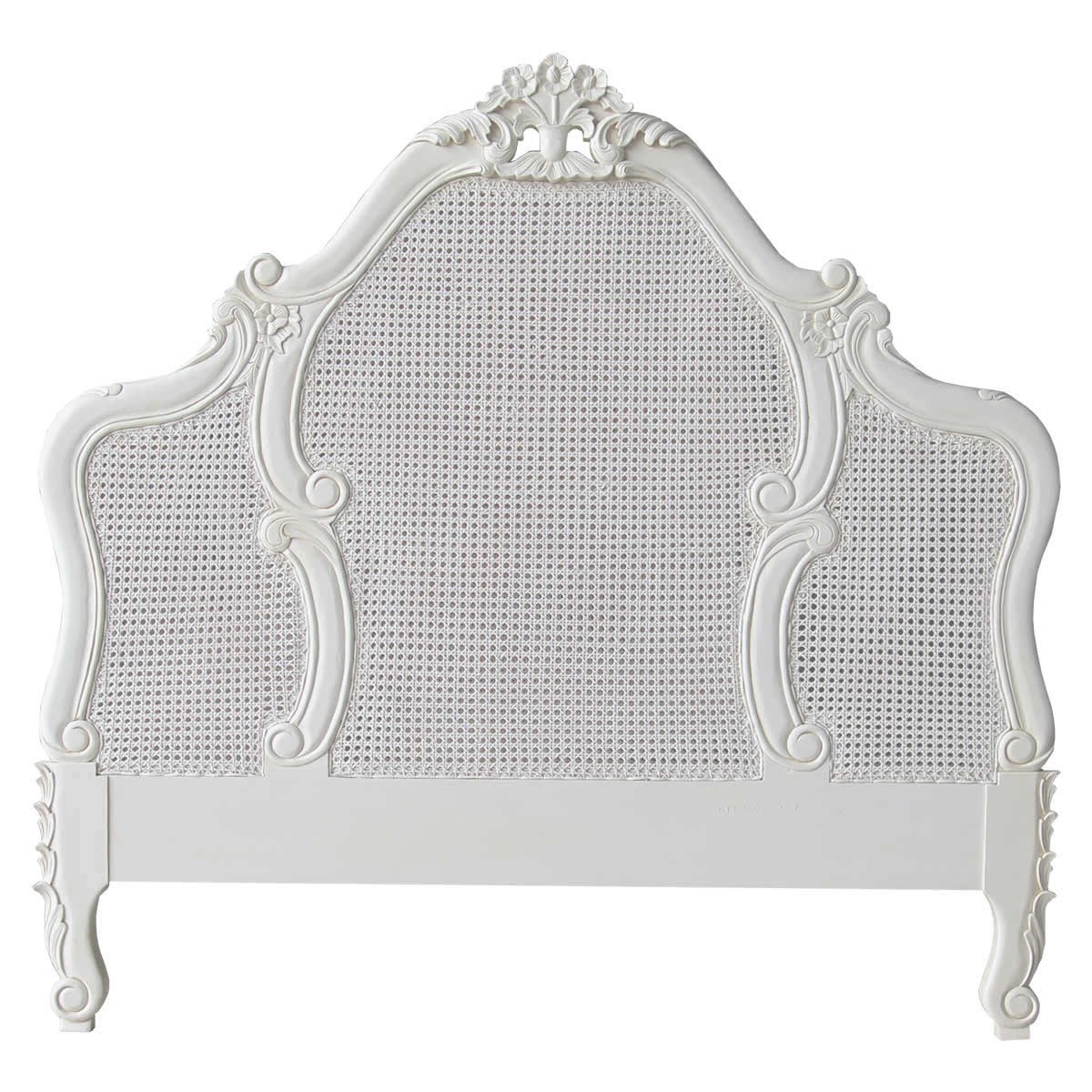 French rattan antique white headboard repro furniture